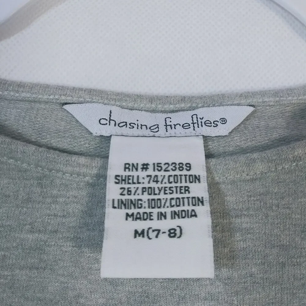 Chasing Fireflies Gray Cozy Dress With Pockets Size Girls 7/8